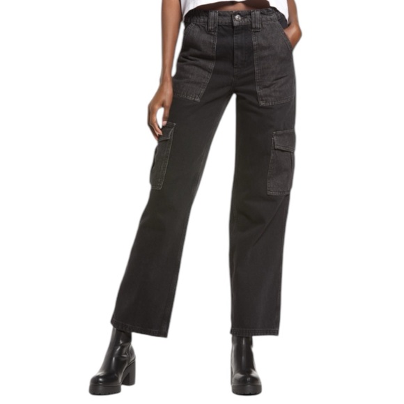 BDG Pants - BDG Urban Outfitters black denim skate fit utility cargo jeans 30W NEW NWT